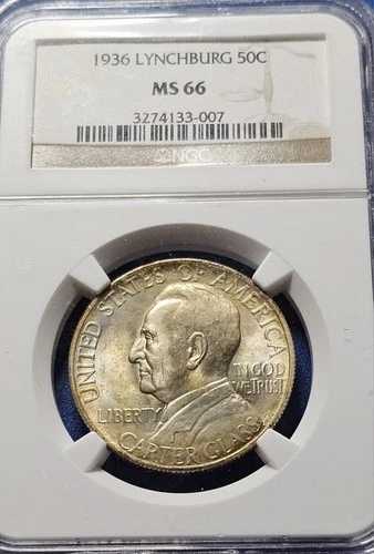 1936年リンチバーグ記念ハーフドル NGC MS 66 - 美しいコイン