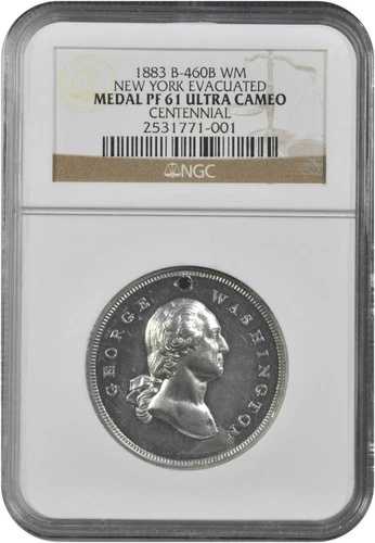 1883年 ジョージ・ワシントン ニューヨーク避難メダル PF-61 カメオ NGC