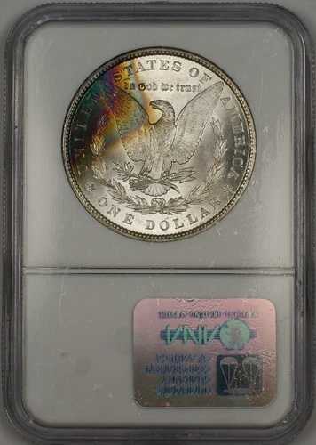 1887年 モルガン銀貨 1ドル NGC MS-64 裏面が部分的に色あせた美しい状態 (13a)