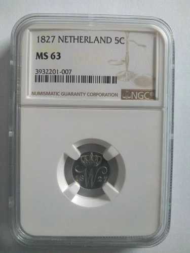 オランダ 5セント 1827年 ユトレヒト NGC MS 63 -
