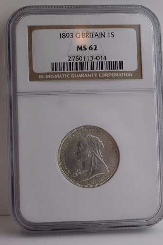 1893年 イギリス 1シリング NGC MS-62