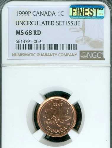 1999 Pテスト カナダセント NGC MS68 RD PQ MAC 最高グレード＆スポットレス 非常に希少 *