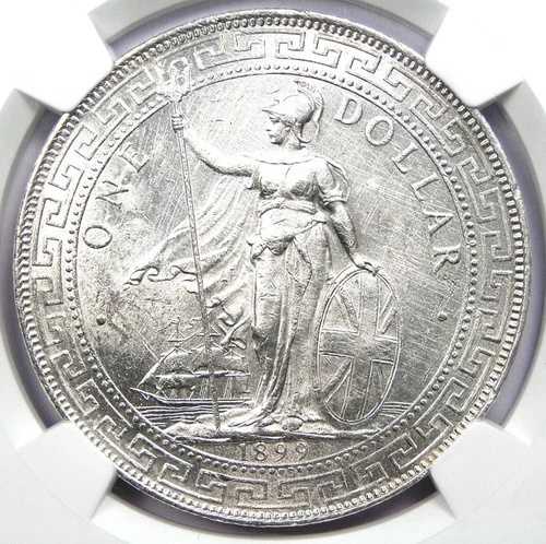 1899-B グレートブリテン貿易ドル T$1。NGC認定の未流通詳細。UNC MS