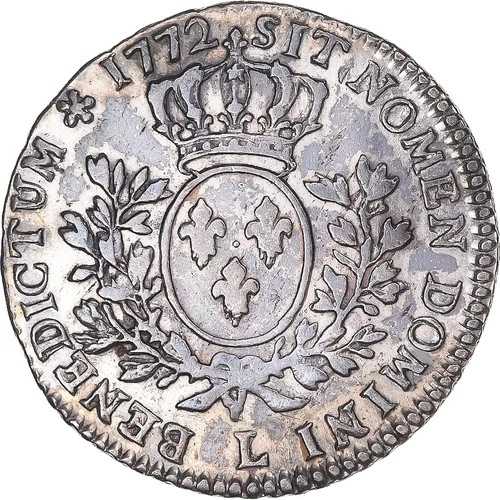 [#341444] コイン、フランス、ルイ 15 世、1/5 ?cu ? la vieille t?te、1772 年、バイヨンヌ、EF