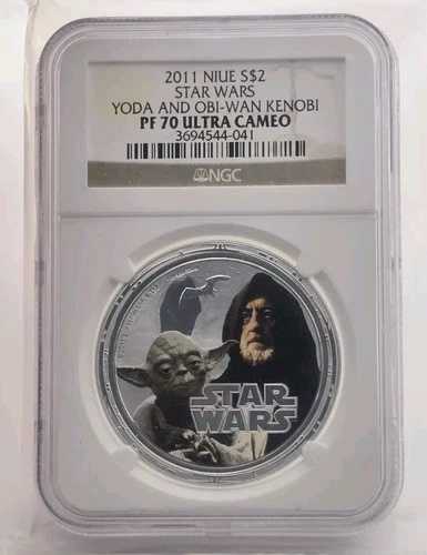 2011年 スターウォーズ ヨーダとオビ＝ワン・ケノービ ニウエ S$2 NGC PF70 カラー化プルーフ 未開封 94,985円