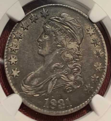 1831年製 キャップ付き胸像 ハーフドル - NGC AU 詳細