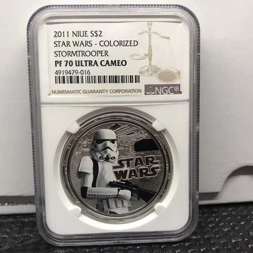 2011年 ニウエ スターウォーズ ダークサイド 1オンス シルバー NGC PF70 UCAM ストームトルーパー PF70