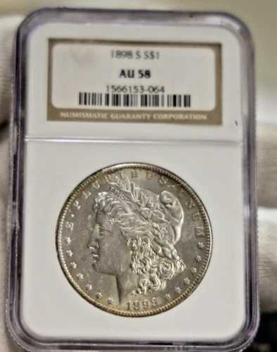 1898年 S 米国 モルガン銀貨 1ドル NGC AU58
