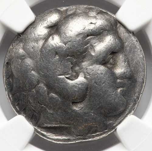 巨大なテトラドラクマ金貨、アレクサンダー大王3世、紀元前336-323年、希少な銀貨、マケドニア、NGC