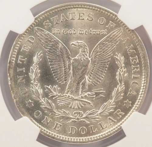 1921年 1ドル モルガン・ダラー 10時位置ラギッドクリップ NGC AU58