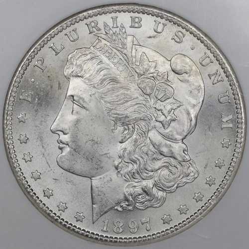 1897-S モルガン銀貨 - NGC MS 64
