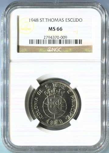 セント・トーマス＆プリンス - 1948年 NGC MS 66 1 エスクード