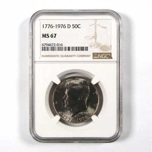 1976年 D ケネディ生誕200周年記念 50セント MS 67 NGC クラッド Unc SKU:I9800