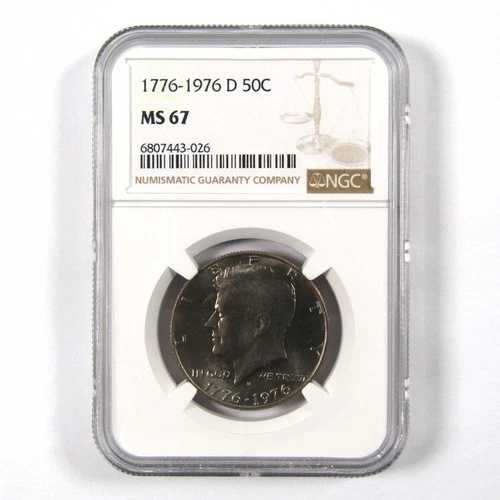 1976年 D ケネディ生誕200周年記念 50セント MS 67 NGC クラッド Unc SKU:I9804