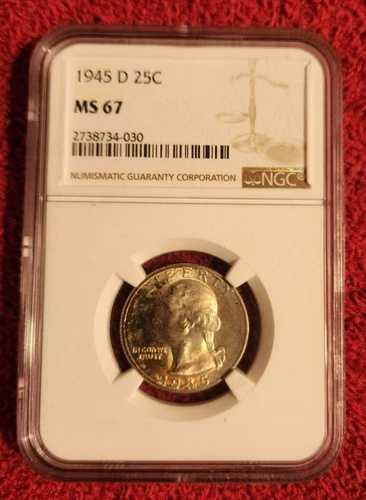 1945年ワシントンクォーター NGC MS 67