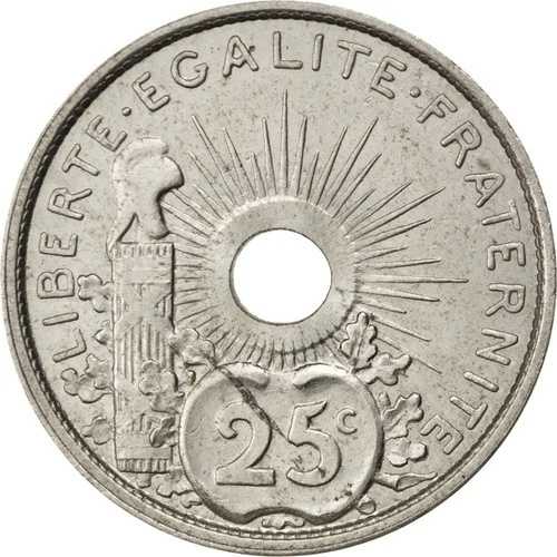 [#81245] コイン、フランス、25 サンタイム、1914 年、MS(60-62)、ニッケル、ガドゥリー:376a