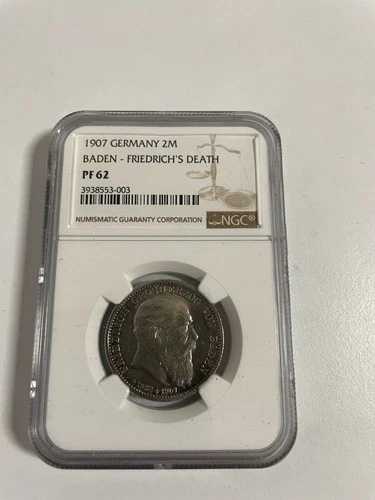 2 マーク 1907 G バーデン デス エンパイア NGC PF62 ドイツ ミラー プルーフ|WORLD RESOURCE【QUEEN店】