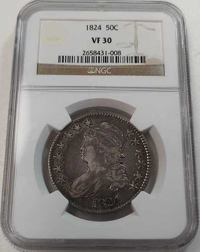 1824年製 キャップドバスト ハーフドル NGC VF30 美しい色調！ #2658431-008
