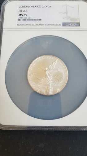 2008 メキシコ シルバー 2 オンザス リベルタ NGC MS69 #2933459-001 - レア
