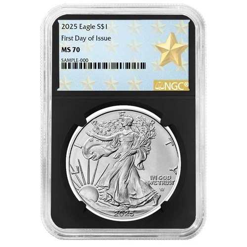 2025年 1ドル 1オンス アメリカンシルバーイーグル NGC MS70 FDI ウェストポイント スターラベル レトロコア