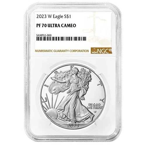 2023-W $1 1オンス プルーフ アメリカン シルバー イーグル NGC PF70UC ブラウンラベル