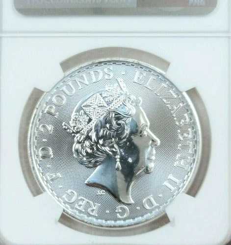 2021年 英国製 シルバー 2ポンド ブリタニア NGC MS 69 ミントエラーストライクスルー 56,100円