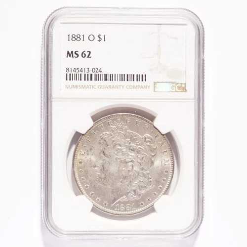 1881-O モルガン銀貨 NGC MS62