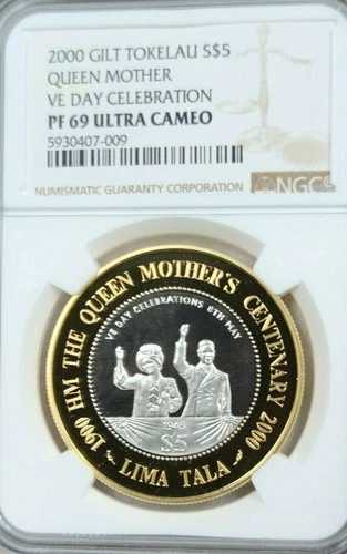 2000 トケラウ シルバー 5 タラ クイーン マザー VE デイ NGC PF 69 ウルトラカメオ トップポップ- 56,100円