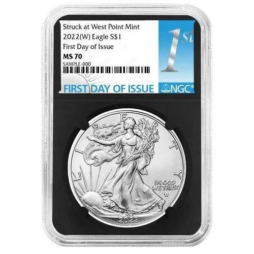 2022年 (W) $1 アメリカン シルバー イーグル NGC MS70 FDI ファースト ラベル レトロ コア