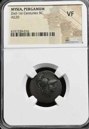 ミシア ペルガモン AE20 アテナ NGC VF 古代コイン
