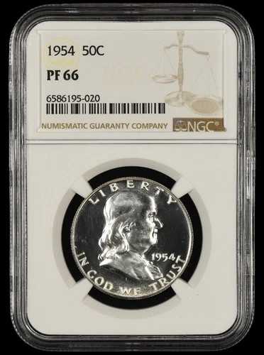 1954年フランクリンハーフダラー NGC PF66