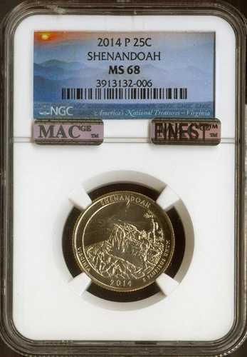 2014-P シェナンドークォーター NGC MS68 MAC品質