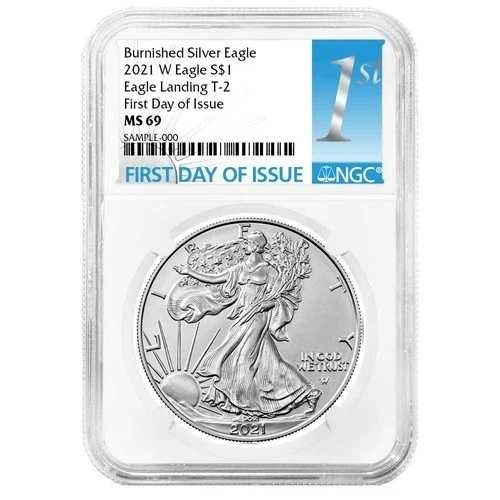 2021-W $1 1オンス T2 バーニッシュド アメリカンシルバーイーグル NGC MS69 FDI ファーストラベル