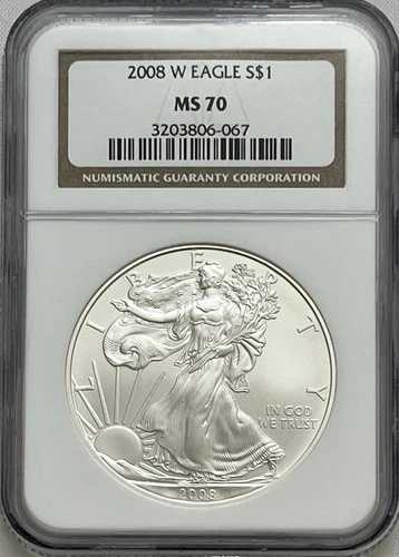 2008-W アメリカン シルバー イーグル NGC MS 70