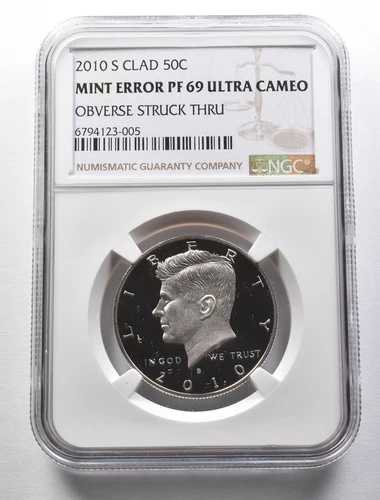 PF69 UCam 2010-S CLAD ケネディ ハーフダラー ミント エラー OBV ストライクスルー NGC *5673