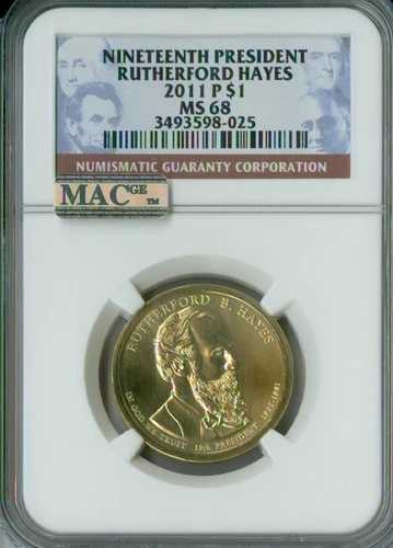 2011 P ラザフォード ヘイズ プレジデント ドル NGC MS68 2ND FINEST MAC スポットレス。 49,500円