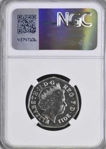 2011年オリンピック サッカー 50ペンス オフサイド ロンドン 2012 MS65 DPL NGC 英国 未使用