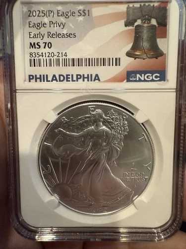 2025年 (P) $1 ASE ファーストイーグル プライビー NGC MS70 アーリーリリース リバティベル