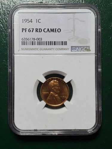 1954年 リンカーン ウィート セント プルーフ NGC PF67RD カメオ