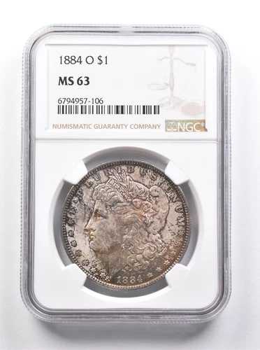 MS63 1884-O モルガン銀貨 NGC 美しい色調 *7464
