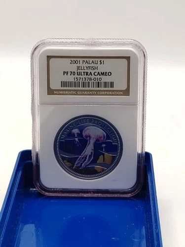 2001年 パラオ海洋生物保護協会 クラゲ $1 NGC PF70 ウルトラカメオ