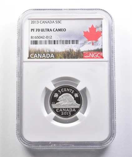 2013年 カナダ 5セント銀貨 PF70 UCAM NGC *6881