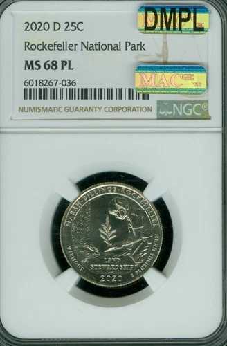 2020 D ロックフェラー クォーター NGC MS68 PL MAC DMPL 2ND FINEST MAC スポットレス *