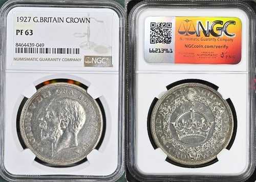 1927年 ジョージ5世 プルーフシルバー リースクラウン...NGC PF63