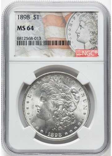 1898年 P モルガン シルバー ダラー $1 NGC MS64 フィラデルフィア US コイン ジェム