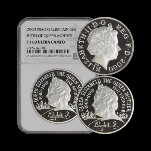 イギリス。2000年、5ポンド、銀貨 - NGC PF69 - ピエフォール王太后｜WORLD RESOURCE【QUEEN店】