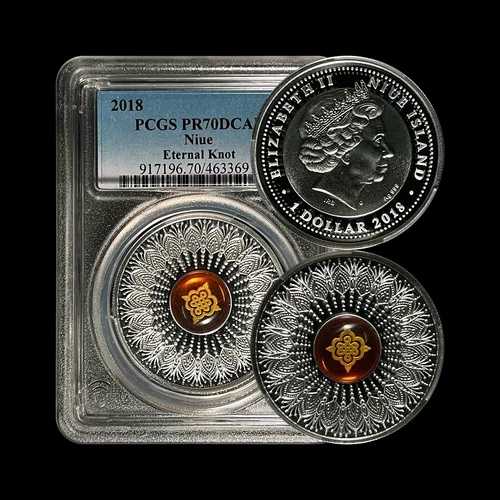 ニウエ 2018年 1ドル 銀貨 - PCGS PR70 - トップポップ ?? エターナルノット｜WORLD RESOURCE【QUEEN店】