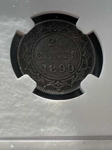 1899年（ラージ99）、NGCグレードニューファンドランドトゥエンティ20セント**AU-50** #009