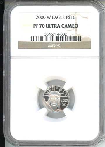 2000-W 10ドル プラチナ 自由の女神像 1/10オンス イーグル NGC PF70 プルーフ PR70