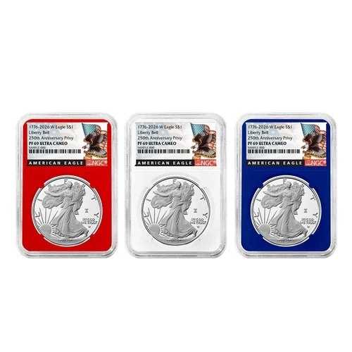 プレセール - 3枚セット - 2026-W $1 1オンス プルーフ アメリカン シルバー イーグル NGC PF69UC ブラック
